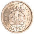old one Macanese pataca coin Royalty Free Stock Photo