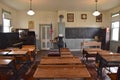 Old one room schoolhouse interior Royalty Free Stock Photo
