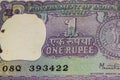 Old One Rupee notes combined on the table, India money on the rotating table. Old Indian Currency notes on a rotating table,