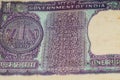 Old One Rupee notes combined on the table, India money on the rotating table. Old Indian Currency notes on a rotating table,