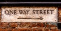 Old One Way Street Sign Left to Right Royalty Free Stock Photo