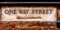 Old One Way Street Sign Right to Left Royalty Free Stock Photo