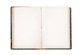 Old open book with blank pages isolated with clipping path Royalty Free Stock Photo