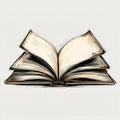 old open book on a editable white background Old Yellowed Book Royalty Free Stock Photo