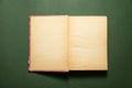 Old open book empty pages on the yellow Royalty Free Stock Photo