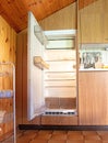 Old fridge in a dated kitchen Royalty Free Stock Photo