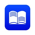 Old open magic book icon blue vector Royalty Free Stock Photo