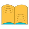 Old open magic book icon, cartoon style Royalty Free Stock Photo