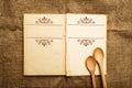 Old open recipe book Royalty Free Stock Photo