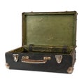 Old open suitcase isolated on the white background Royalty Free Stock Photo