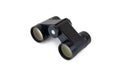Old opera black binoculars, isolated on white Royalty Free Stock Photo
