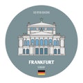 Old Opera building in Frankfurt, Germany. Architectural symbols of European cities