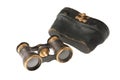 Old opera glasses with a case Royalty Free Stock Photo