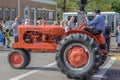 Old Orange Allis-Chalmers tractor in Pella, Iowa. Royalty Free Stock Photo