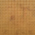 Old orange brown retro bent dirty wallpaper or parchment with oriental geometrical flower shapes