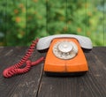 Old orange phone Royalty Free Stock Photo