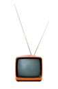 Old Orange Retro TV Royalty Free Stock Photo
