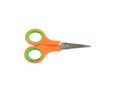 Old orange scissors isolated on white Royalty Free Stock Photo