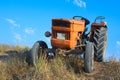 Old orange tractor