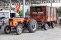 Old orange Tractor of brand Turk Fiat