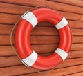 Old Orange and White Lifebuoy. 3d Rendering Royalty Free Stock Photo