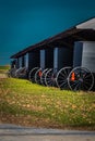 Old Order Amish Mennonite buggies in a shed Royalty Free Stock Photo