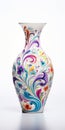 Elegantly Colorful Vase: Rococo Extravagance With Intricate Floral Patterns