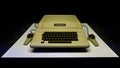 Old original Apple II Mac computer with keyboard on display in Istanbul, Turkey, in Digital Revolution exhibition Royalty Free Stock Photo