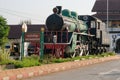 Old original classic train in front of Nakhon Lampang Railway Station