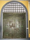 Old original entrance gate of Hoa Lo Prison. Hanoi, Vietnam