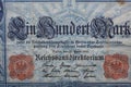 Old original german money macro background fifty megapixels stock photography prints Royalty Free Stock Photo