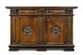 Old original Italian vintage wooden carved sideboard buffet cabi Royalty Free Stock Photo