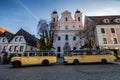 Old Original Steyr Saurer Post Bus on Main Square in Steyr