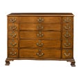 Old original vintage wooden trunk or dresser chest of drawers Royalty Free Stock Photo