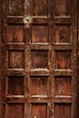 Old ornamental wooden carved door wheathered