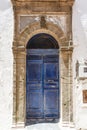 Old ornate blue door in the medina of Essaouira, Morocco