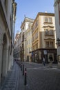 Quiet street and old buildings in Prague`s Old Town Royalty Free Stock Photo