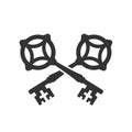 Old ornate crossed keys - vector design element