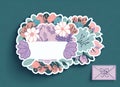 Old ornate labels, vintage frame, wedding sticker or invitation card Royalty Free Stock Photo