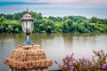 Old ornate lamp by the river Royalty Free Stock Photo