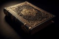 Old ornate leather book. Generate Ai