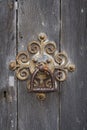 Old ornate rusty door knocker Royalty Free Stock Photo