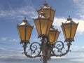 old ornate street light with unique scrolls