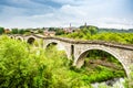 Old ottoman Terzijski Bridge over river Erenik near village Bistrazin in Kosovo Royalty Free Stock Photo