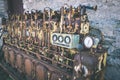 an old outdated diesel engine - vintage film effect Royalty Free Stock Photo