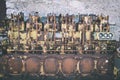 an old outdated diesel engine - vintage film effect Royalty Free Stock Photo