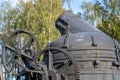 Old outdated hand driven Bessemer converter