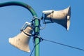 Old outdoor street loudspeaker for public announcements Royalty Free Stock Photo