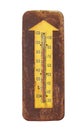 Old outdoor thermometer isolated.