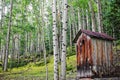Old Outhouse in Aspen Forest Royalty Free Stock Photo